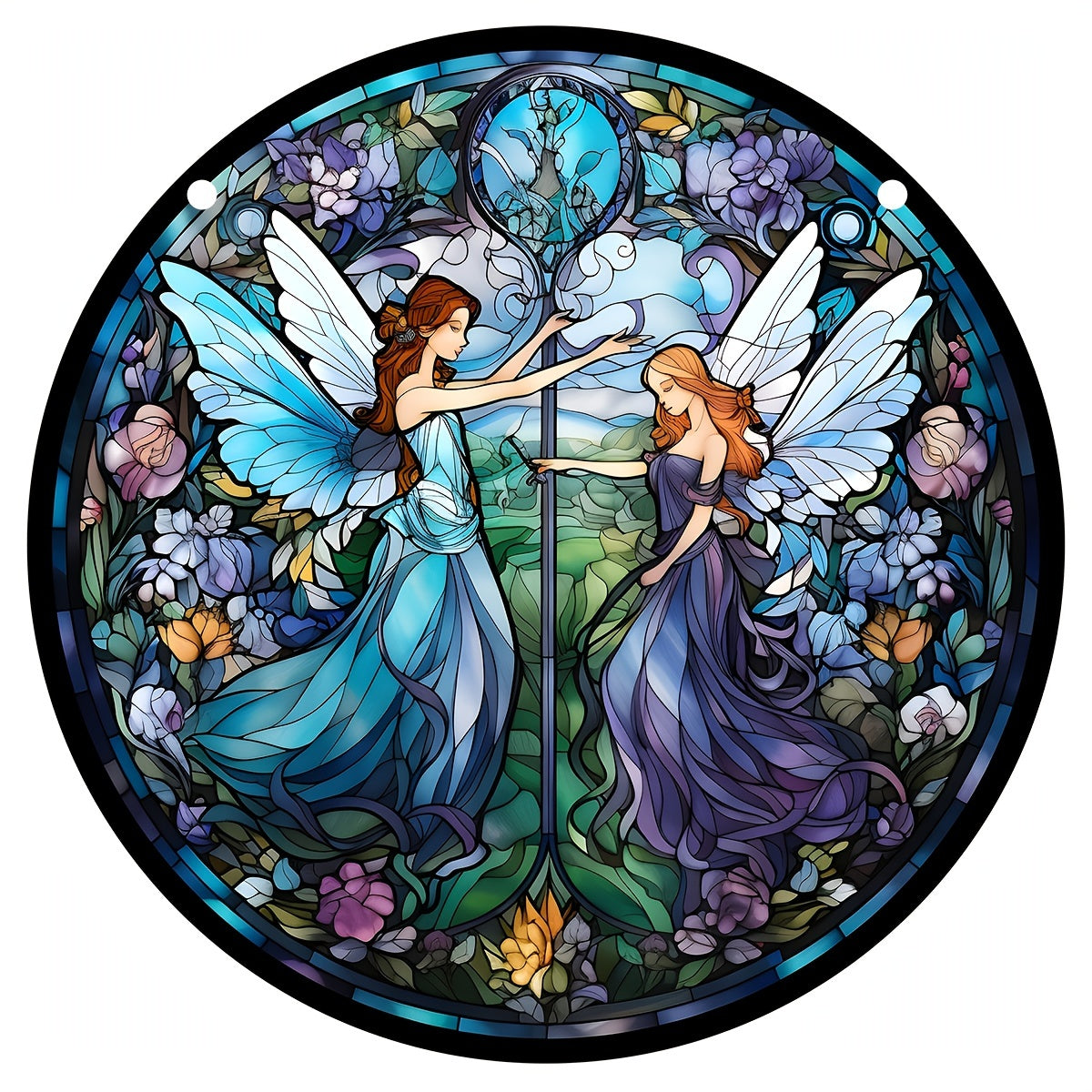 Fairy Stained Glass Window Hanging Suncatcher Art Decoration