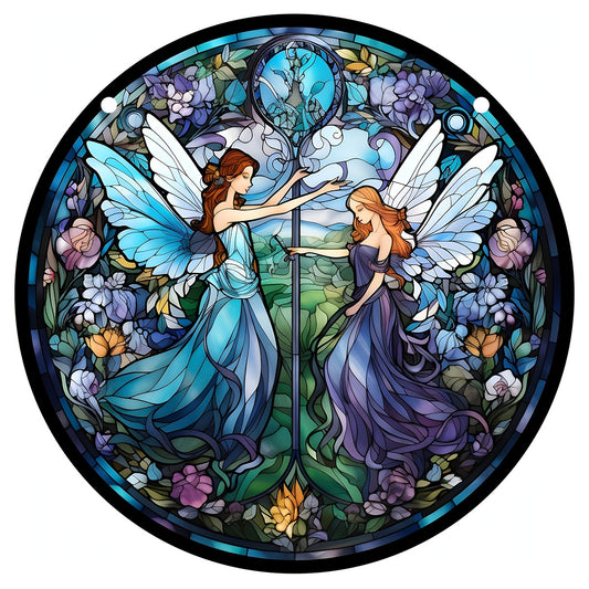 Fairy Stained Glass Window Hanging Suncatcher Art Decoration