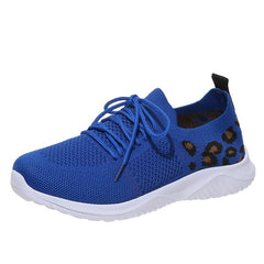 Leopard Pattern Breathable Lace-up Running Shoes Women's Footwear