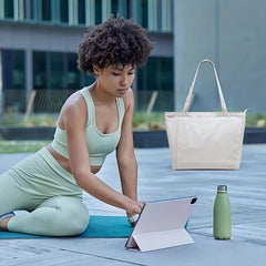 Canvas Yoga Mat Storage Bag Portable Sports Handbag for Outdoor Gym Fitness