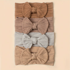 4pcs Jacquard Bow Wide Brim Headband for Infant Toddler Baby