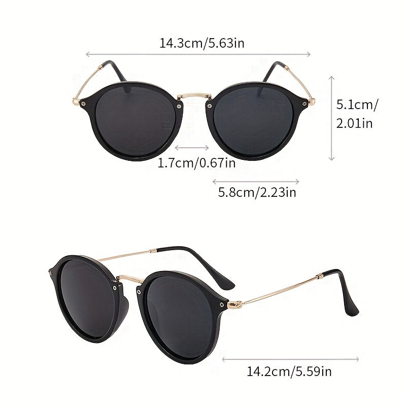 Round Sunglasses For Women Men Retro Mirror Lens Glasses UV400