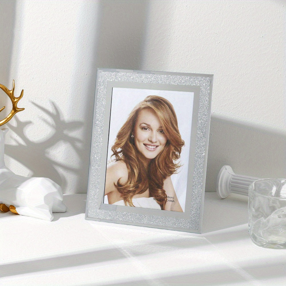 Crystal Glass Photo Frame Silvery Wedding Family Photo Frame