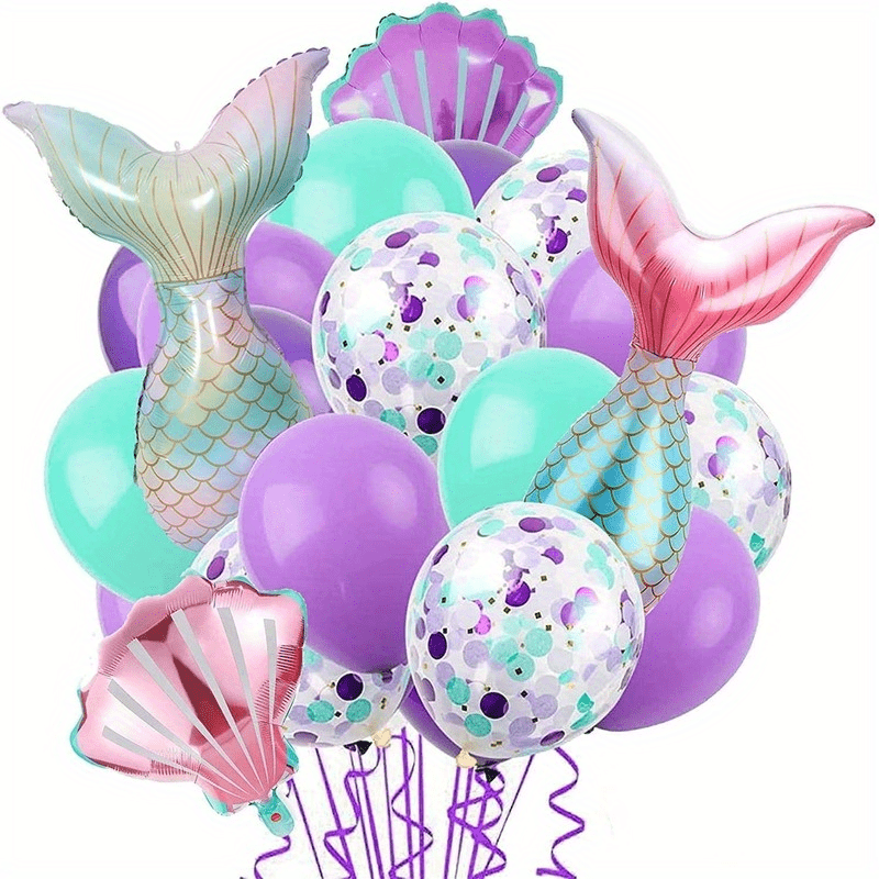 22pcs Mermaid Tail Balloons for Birthday Party Decoration