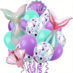 22pcs Mermaid Tail Balloons for Birthday Party Decoration