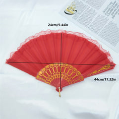 Retro Lace Folding Fan Dance Performance Fan Photo Props Ancient