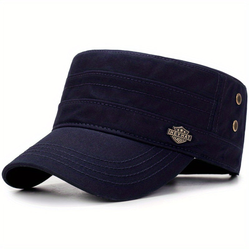 Iron Label Flat Top Hat Shield Label Hat