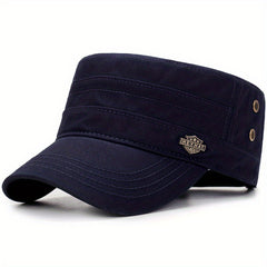 Iron Label Flat Top Hat Shield Label Hat