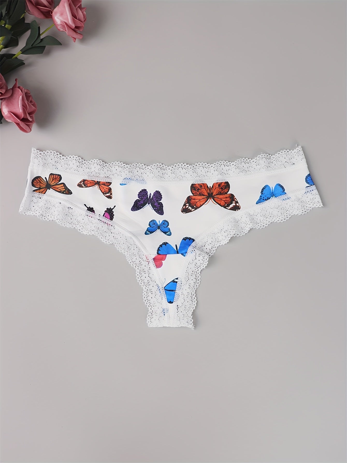 3 Pack Plus Size Butterfly & Heart Print Tanga Panty Set