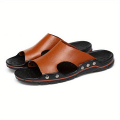 Men's Faux Leather Non Slip Sandals for Summer
