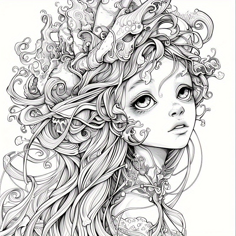 Fantasy Elf Coloring Book - 22 Pages - Holiday & Birthday Parties