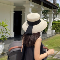 UV Protection Straw Sun Hat Wide Brim French Style