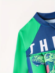 Boys Buoyancy Swimsuit with Letter & Dinosaur Graphic