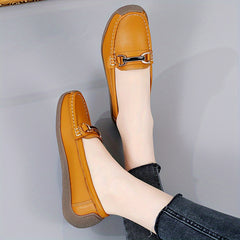 Women's Metal Decor Flat Shoes Comfortable Slip On Casual Shoes