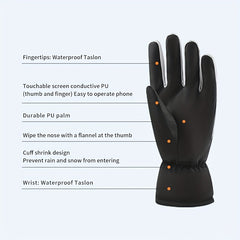 Waterproof Windproof Plush Gloves for Winter Outdoor Activities