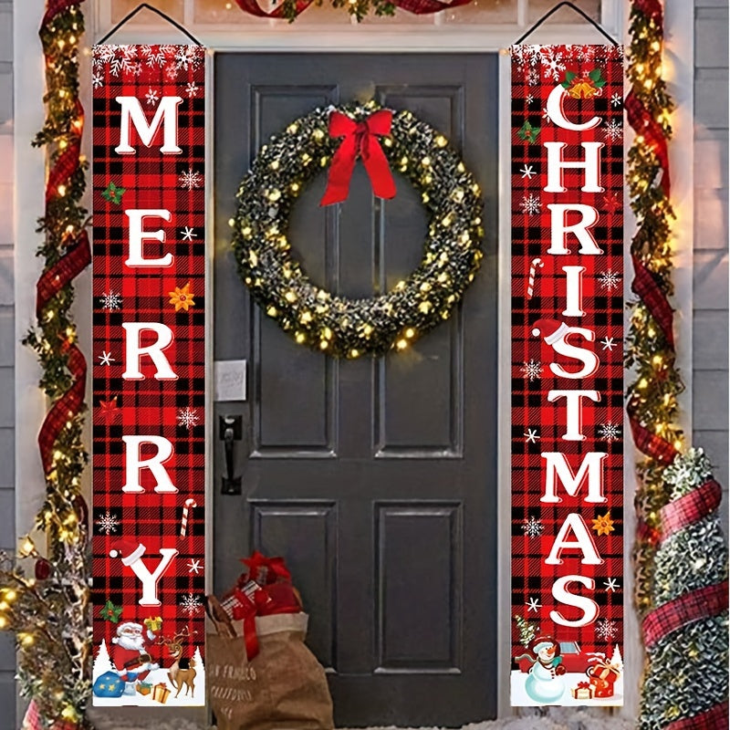 Christmas Couplets Candy Glitch Snowflake Party Decorative Hanging Flags
