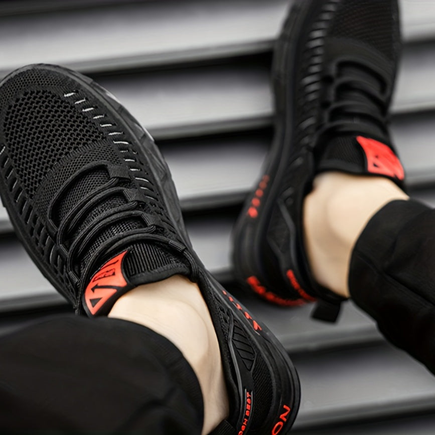 Men's Slip-On Sneakers with Shoelaces Lightweight Breathable Shoes