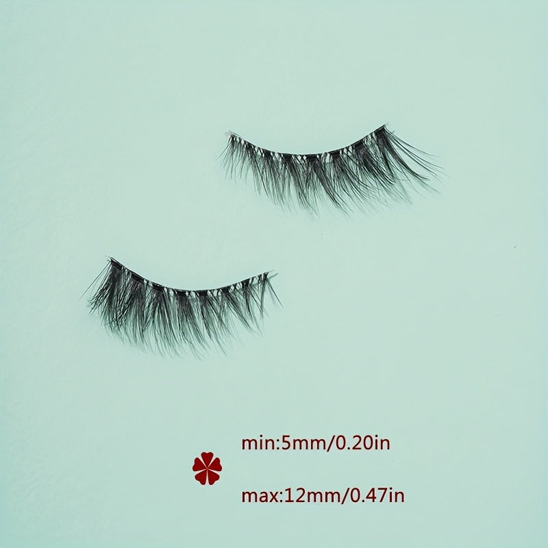 7 Pairs Reusable Fishtail Style False Eyelashes 15mm Lash Extension