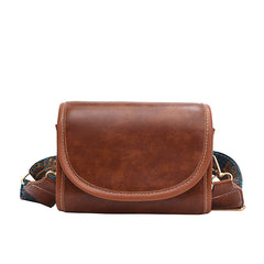 Retro Style Mini Faux Leather Crossbody Bag Wide Strap Shoulder Purse