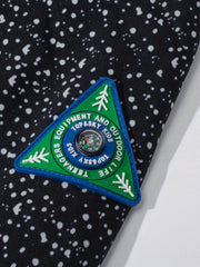 Boys Starry Dots Print Windbreaker Fleece Lining Hooded Jacket