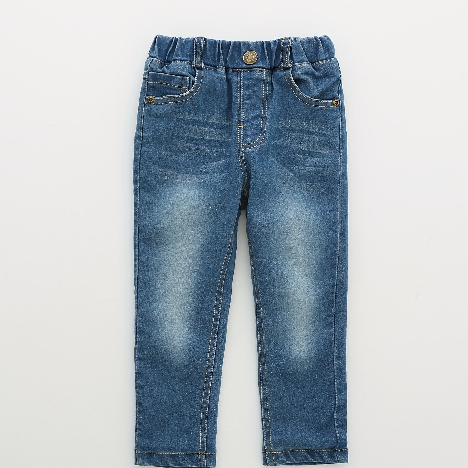 Boys Elastic Waist Denim Pants with Pocket