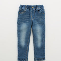 Boys Elastic Waist Denim Pants with Pocket