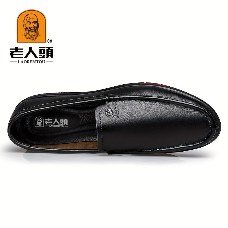 LAORENTOU Men's Leather Loafer Shoes Lightweight Wear resistant Driving Shoes