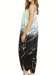 Ombre Tie Dye V Neck Harem Jumpsuit