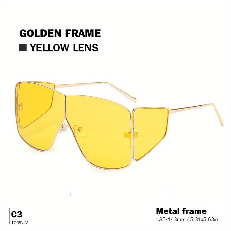 Oversized Square Shield Sunglasses UV400 Sun Shades for Driving Beach Party