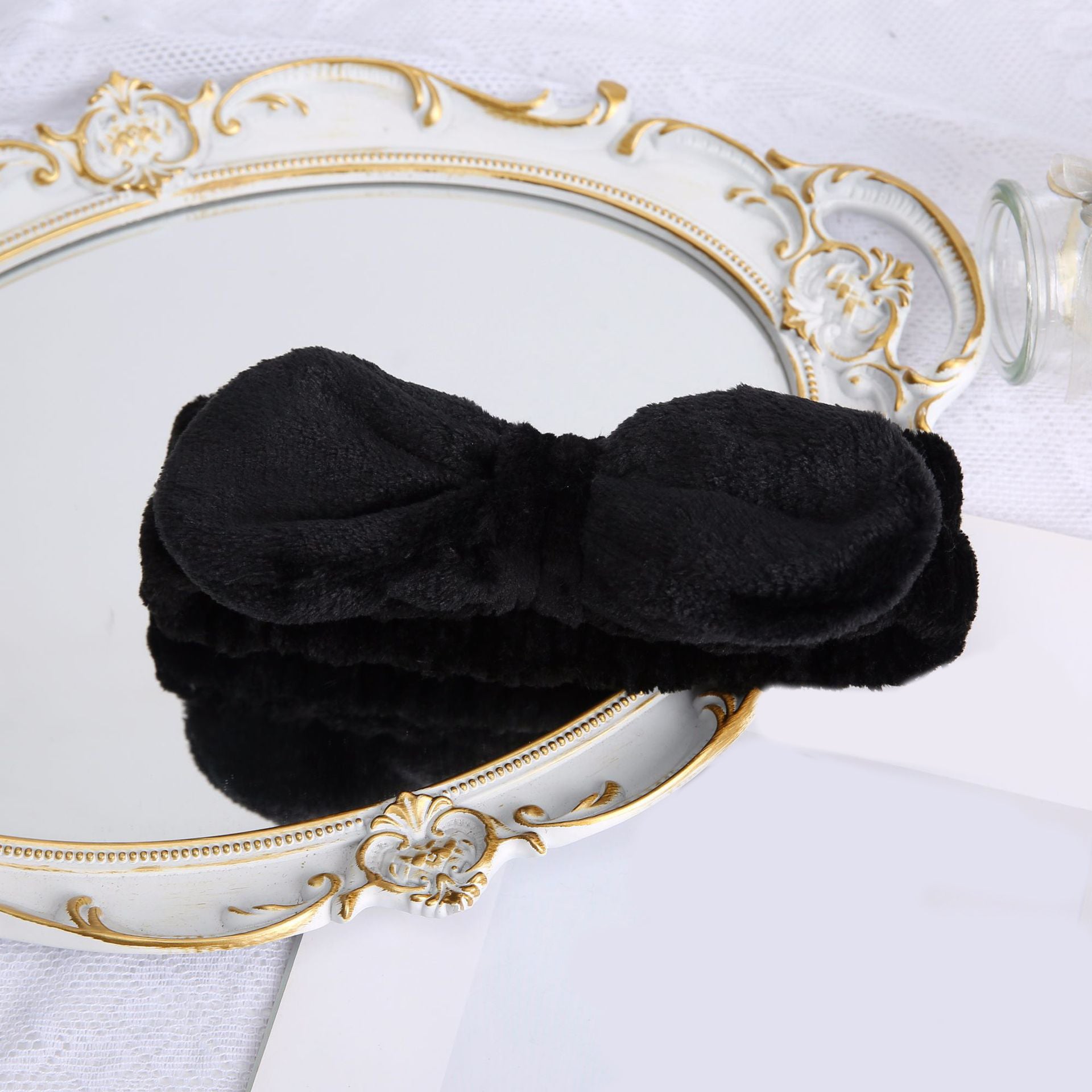 Coral Fleece Headband Bow Hair Band for Women