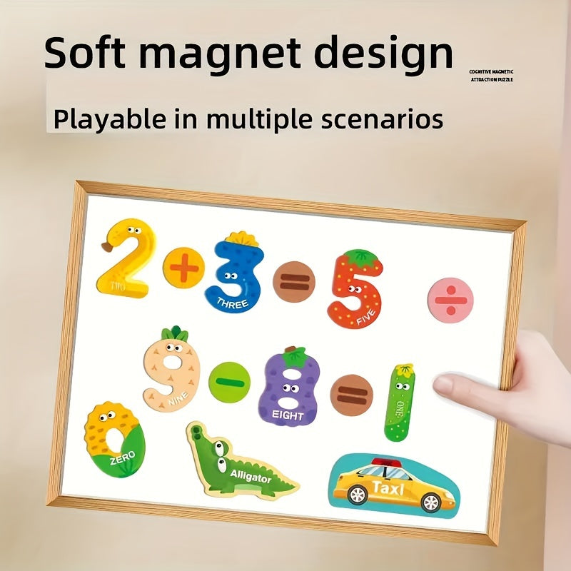 Kids Magnetic Puzzle Alphabet Animal Number Sticker Toy