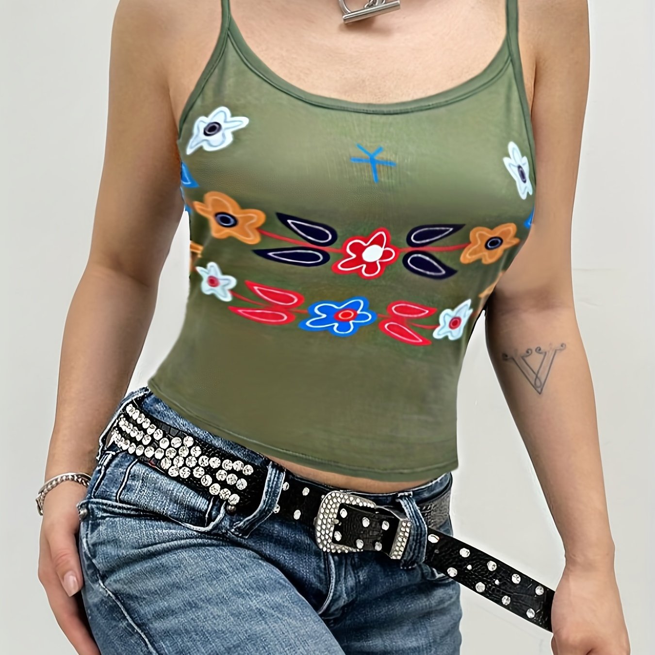 Floral Print Cami Top Summer Sleeveless Women's Clothing