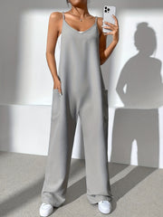 V Neck Jumpsuit with Pockets for Women
