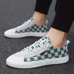 Men's Plaid Skate Shoes Lightweight Non Slip Casual Shoes