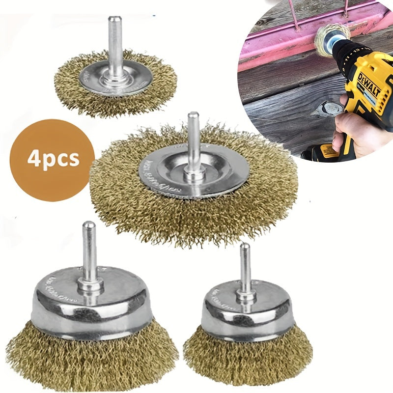4pcs Brass Wire Brush Multifunctional Scaling Brush Hand Tools