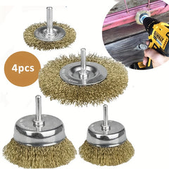 4pcs Brass Wire Brush Multifunctional Scaling Brush Hand Tools