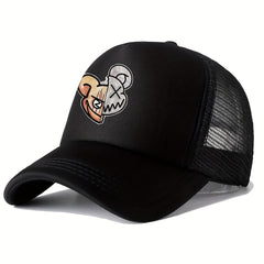 Men's Outdoor Sunshade Baseball Cap Cartoon Print Mesh Hat Hip Hop Hat