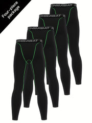 Men's Active Leggings Quick Dry Compression Pants for Outdoor Running