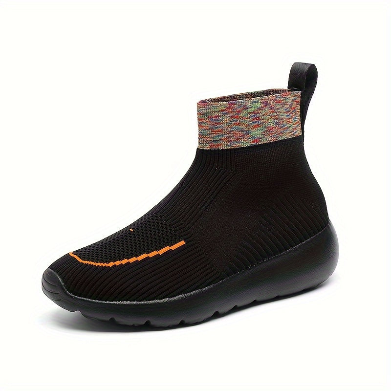 Men's Woven Knit Breathable Sneakers Non Slip Soft Sole Shoes