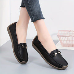 Women's Casual Flat Loafers Comfy Solid Soft Sole Non Slip Shoes