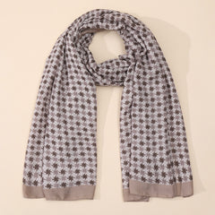 Dark Khaki Print Scarf Winter Warm Scarf For Women