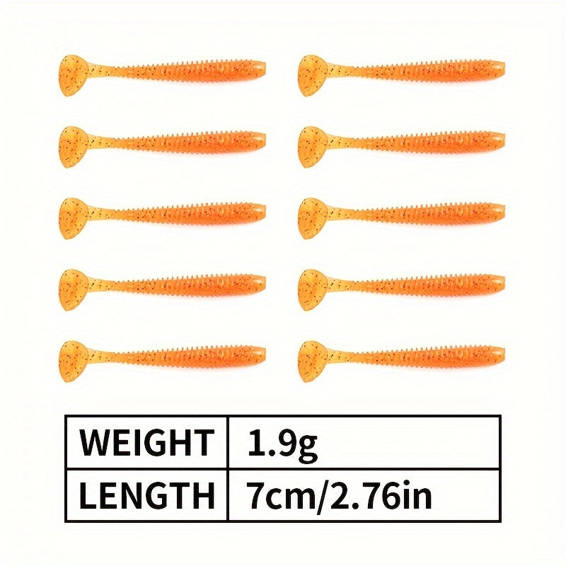 50pcs Bionic Soft Fishing Baits - Trout Bass Lures Tackle