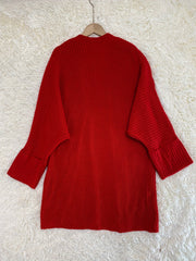 Solid Long Sleeve Open Front Cardigan With Pockets