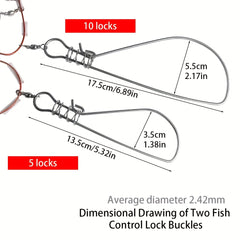 Stainless Steel Fish Stringer with 10 Clips for Easy Fish Transport