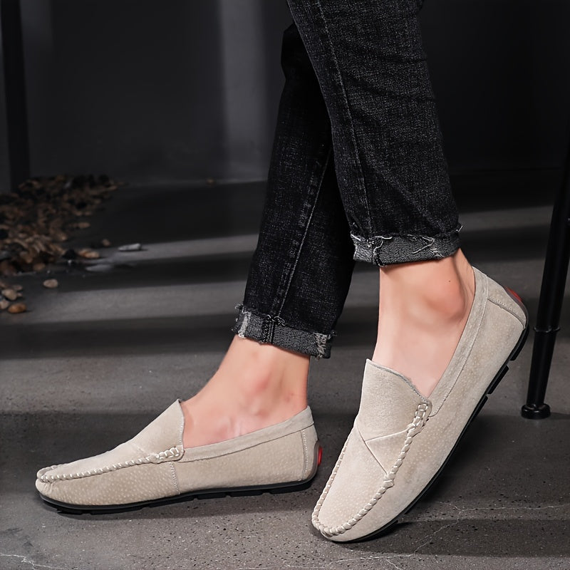 Men's Customizable Loafer Shoes Stitching Durable Slip On Moccasins