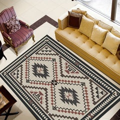 Geometric Absorbent Non Slip Soft Faux Sheepskin Floor Mat Easy to Clean