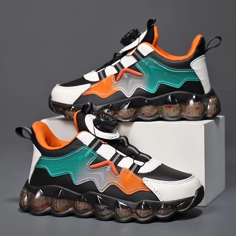 Boy's Breathable Sneakers with Rotating Buckle Air Cushion Shoes