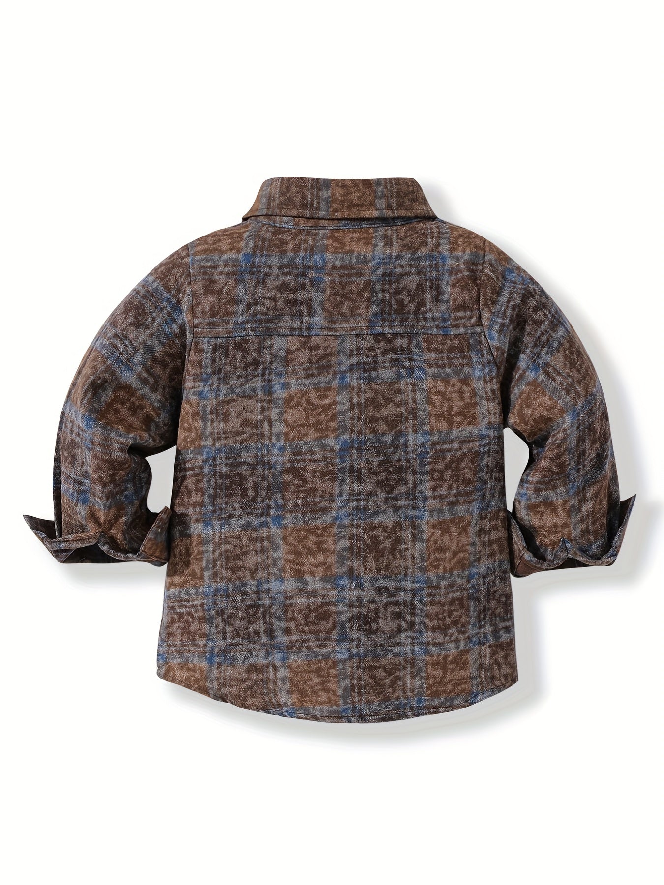 Boys Retro Plaid Shirts Long Sleeve Button Down Tops Spring Fall Outwear