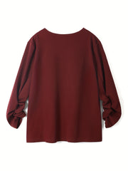 Solid Long Sleeve Open Front Blazer With Pockets
