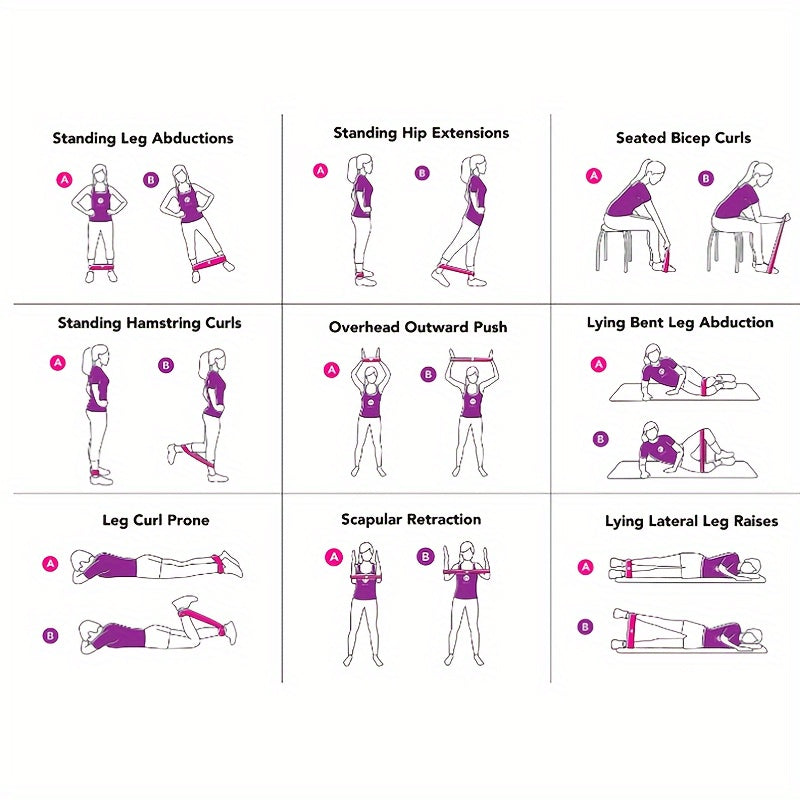 5pcs Resistance Bands Fitness Stretch Rope Yoga Strength Training Gym